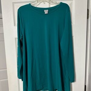 Chicos Long Sleeved Button Accent Top
